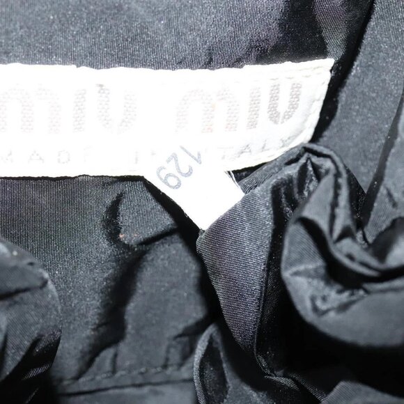 Miu Miu Shoulder Pouch Suede Black Gold Auth 120859 - Picture 11 of 16